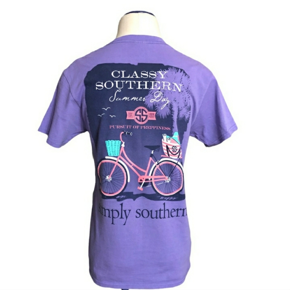 SIMPLY SOUTHERN Lilac Classy Southern Summer Day Top Size Small EUC!